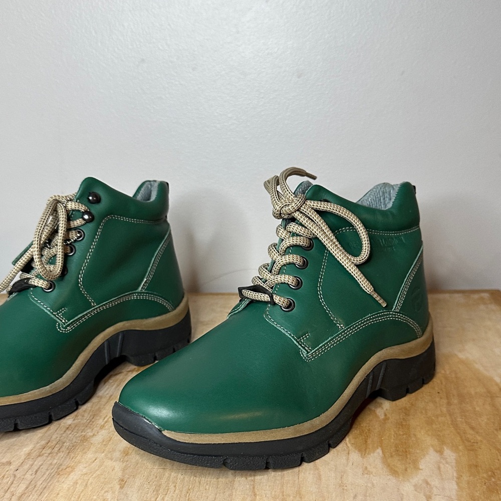 Pepe Jeans London Forest Green Leather Ankle Boots size 8.5 - Picture 4 of 10